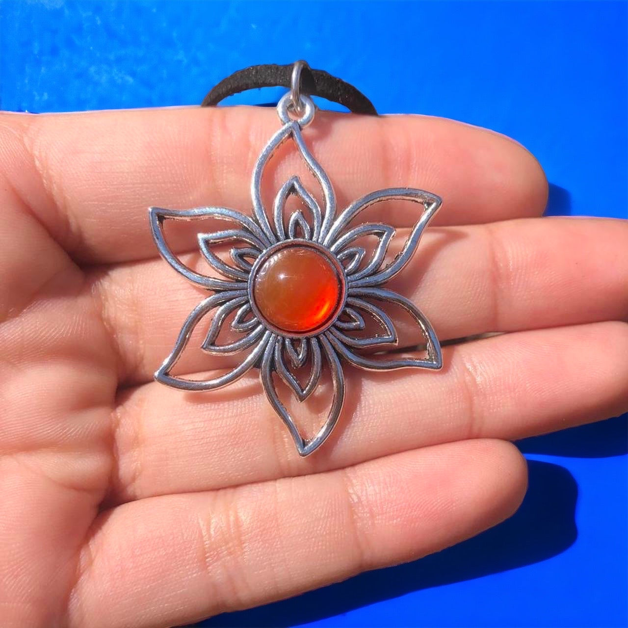 Carnelian Flower Necklace