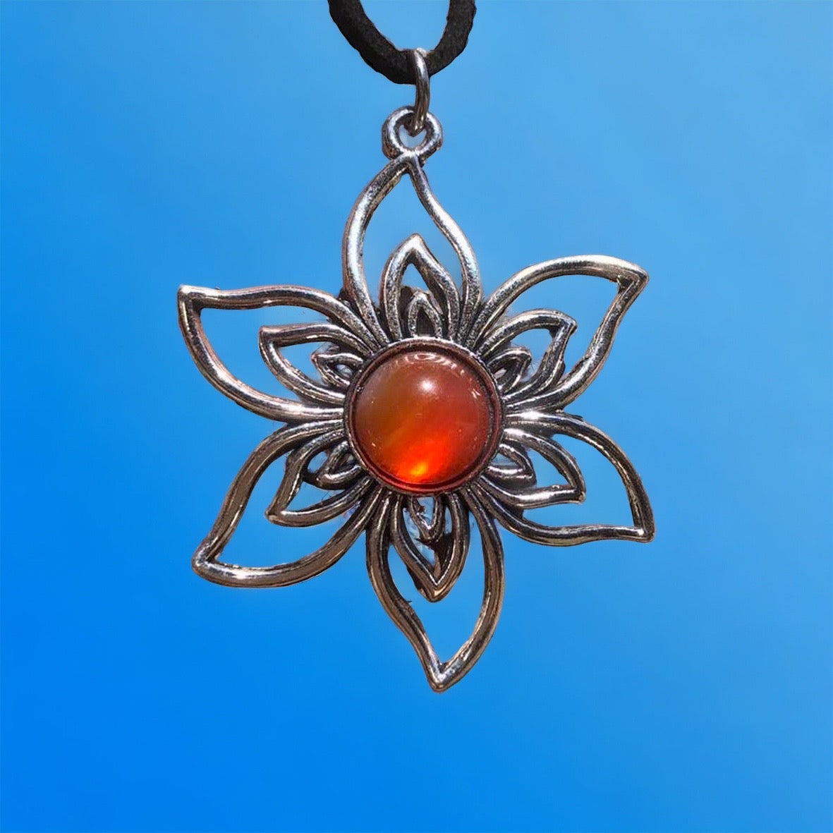 Carnelian Flower Necklace