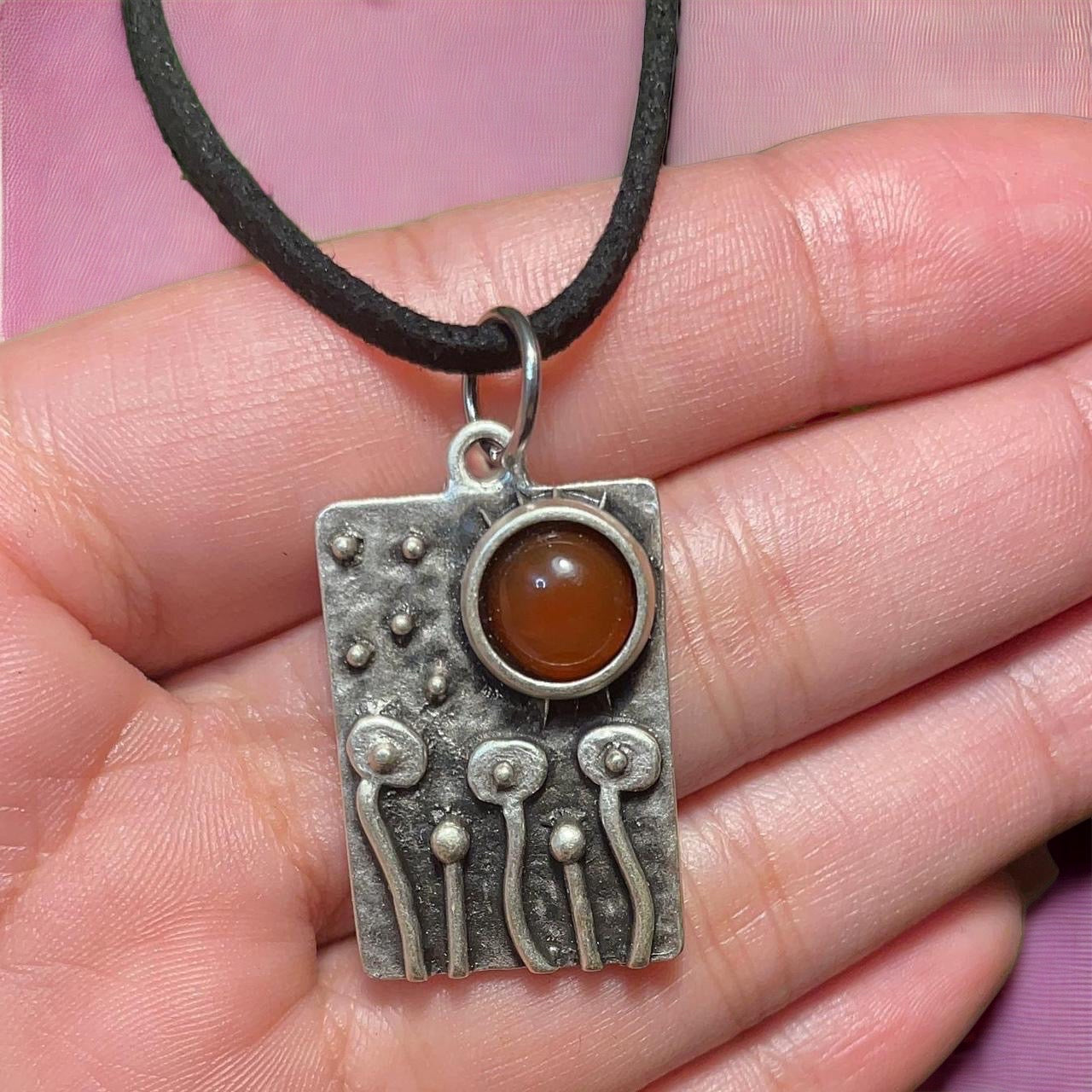 Carnelian Mushroon Necklace