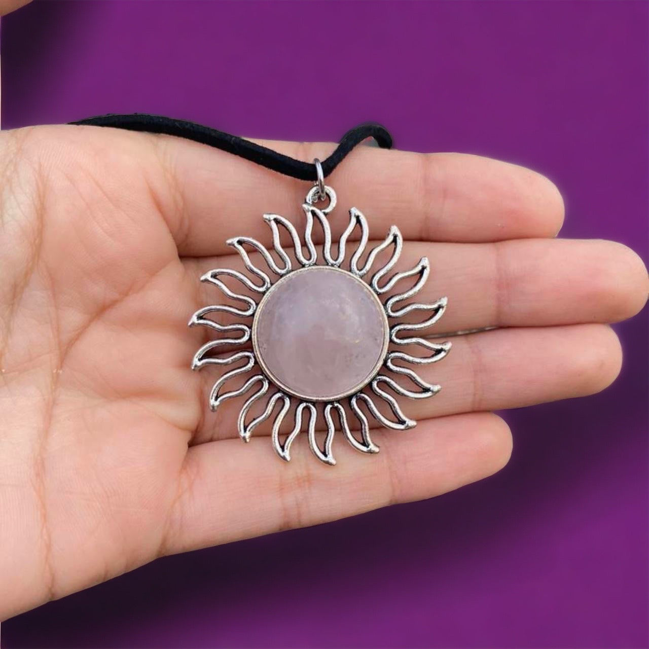 Rose Quartz Sun Necklace