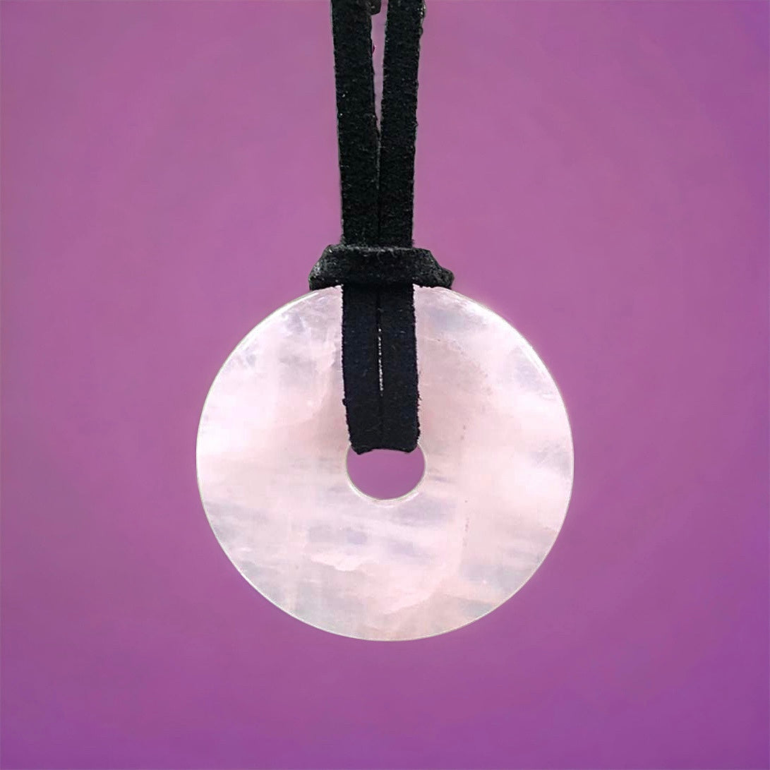 Rose Quartz Donut Necklace