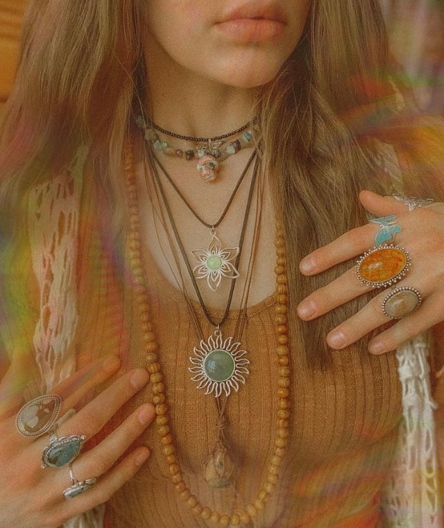 Prehnite Flower Necklace