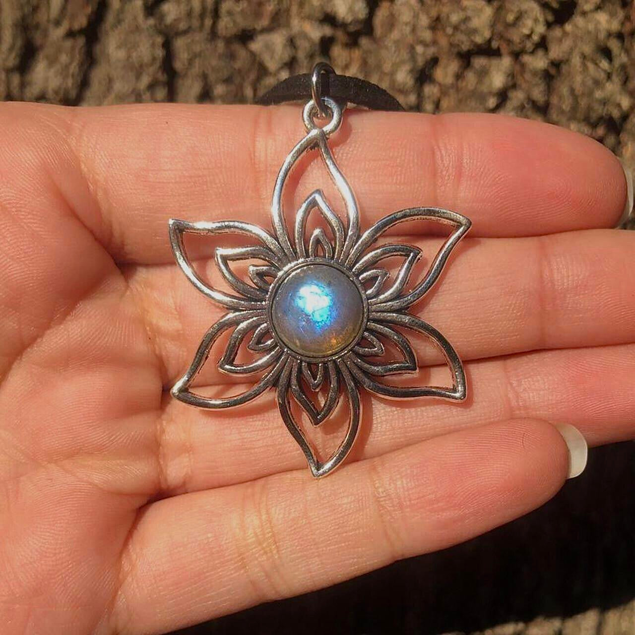 Labradorite Flower Necklace