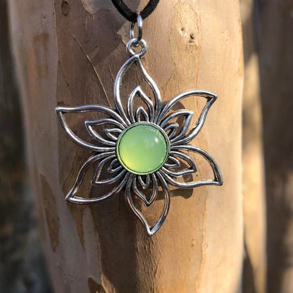 Prehnite Flower Necklace