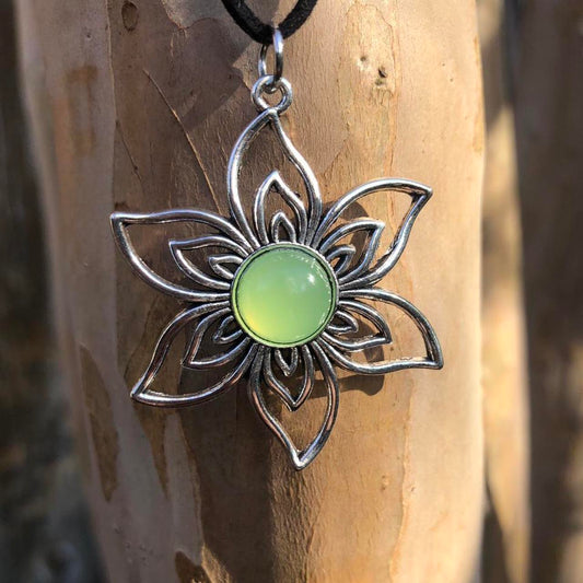 Prehnite Flower Necklace