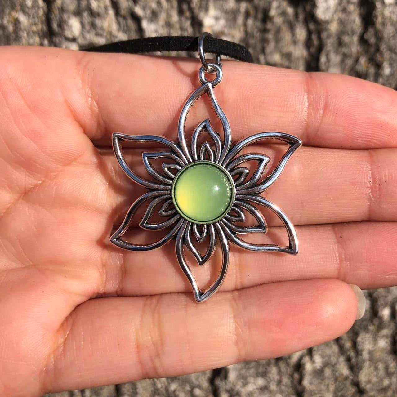 Prehnite Flower Necklace